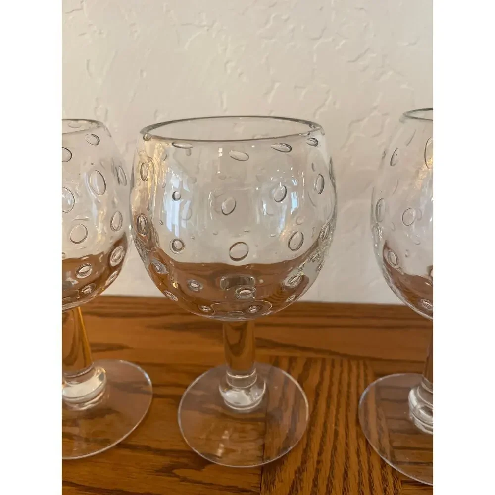 Crate & Barrel Bubble Glass goblets (4)
